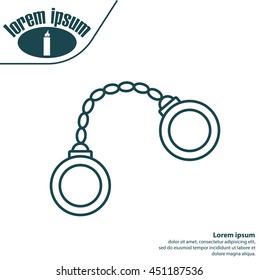 Handcuffs line icon