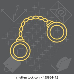 Handcuffs line icon