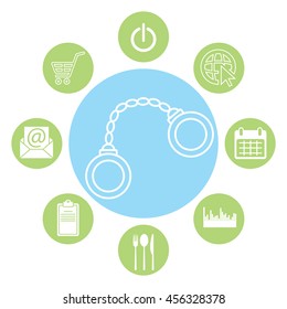 Handcuffs line icon