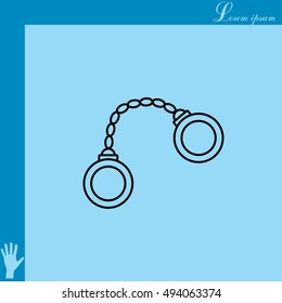 Handcuffs line icon