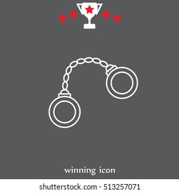 Handcuffs line icon
