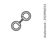 Handcuffs line icon. linear style sign for mobile concept and web design. Handcuffs outline vector icon. Arrest or legal punishment symbol, logo illustration. Vector graphics