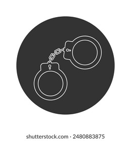 Handcuffs line icon in simple style on a white background illustration. Vector