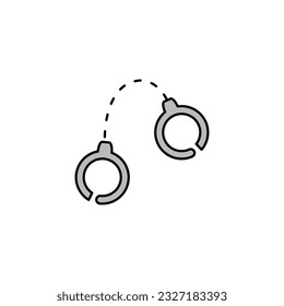 Icono de línea de esposas. Ilustración del vector