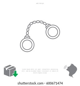 Handcuffs line icon. vector illustration