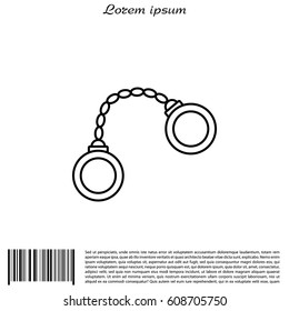 Handcuffs line icon. vector illustration