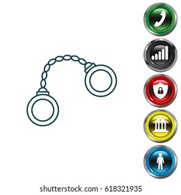 Handcuffs line icon. vector illustration