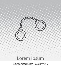 Handcuffs line icon. vector illustration