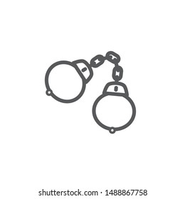 Handcuffs line icon vector on white background