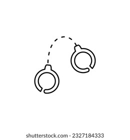 Icono de línea de esposas para web. Ilustración del vector