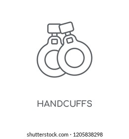Handcuffs linear icon. Handcuffs concept stroke symbol design. Thin graphic elements vector illustration, outline pattern on a white background, eps 10.