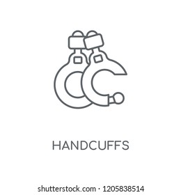 Handcuffs linear icon. Handcuffs concept stroke symbol design. Thin graphic elements vector illustration, outline pattern on a white background, eps 10.