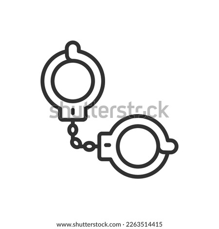 Handcuffs, linear icon. Line with editable stroke Imagine de stoc © 