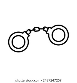 Handcuffs linear logo mark in black and white