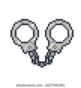 handcuffs lock icon pixel art