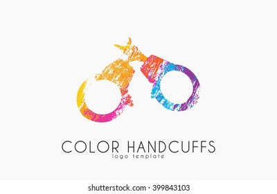 Handcuffs logo design. Color handcuffs design. Creative logo