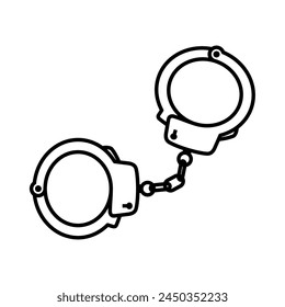 Handcuffs (manacle) icon. Attribute of police or arrest. Symbol of crime or role-playing, love games.