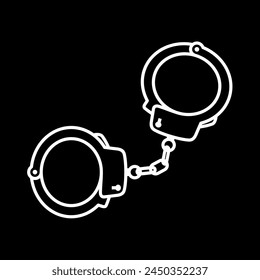 Handcuffs (manacle) icon. Attribute of police or arrest. Symbol of crime or role-playing, love games.