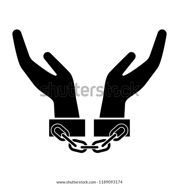 手錠 手錠 または手錠のアイコン 鎖でつながれた手 ベクターイラスト のベクター画像素材 ロイヤリティフリー