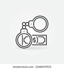 Esposas con el vector de dinero Icono o símbolo de esquema de concepto de corrupción 