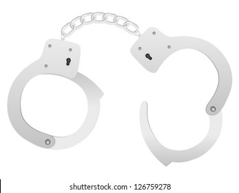 Handcuffs on a white background. Vector illustration.