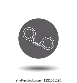 Handcuffs outline icon. linear style sign for mobile concept and web design. Police handcuffs simple line vector icon. Symbol, logo illustration.
