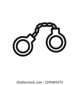 Handcuffs outline icon. linear style sign for mobile concept and web design. Symbol, logo illustration.