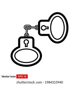 Handcuffs outline icon. linear style sign for mobile concept and web design. Police handcuffs simple line vector icon. Symbol, logo illustration.