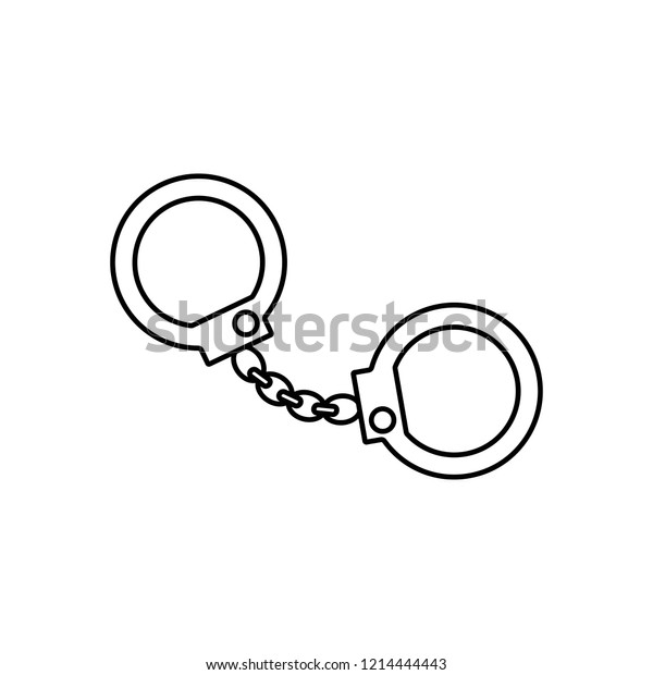 Handcuffs Outline Icon Linear Style Sign Stock Vector (Royalty Free ...