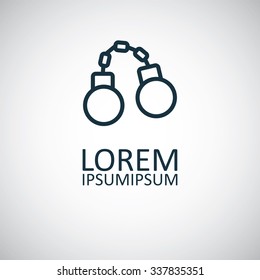 handcuffs outline, thin, flat, digital icon for web and mobile