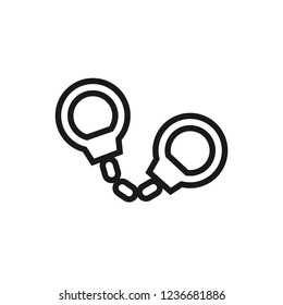 Handcuffs outline vector isolated on white background. Simple vector.
