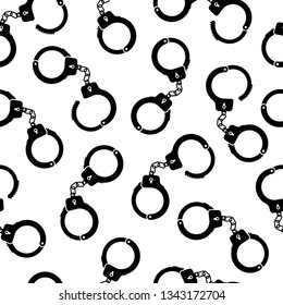 Handcuffs pattern repeat seamless in black color