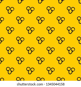 Handcuffs pattern seamless vector repeat geometric yellow for any design