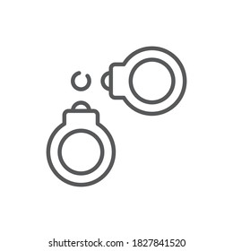 Handcuffs and police badge vector icon symbol isolated on white background
