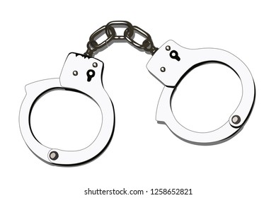handcuffs realistic vector illustration isolated