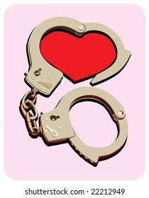 handcuffs and red heart