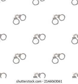 Handcuffs seamless pattern. Wild West theme. Hand drawn colored trendy Vector print.