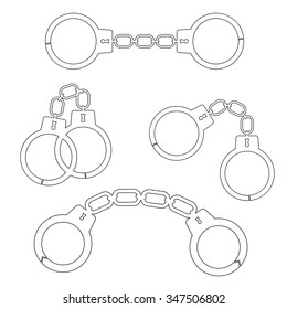 handcuffs set cartoon vector illustration