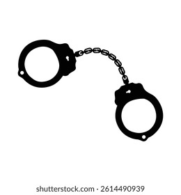 Handcuffs Silhouette. Black and White Icon Design Elements on Isolated White Background