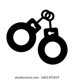 Handcuffs silhouette icon. Arrest. Vector.