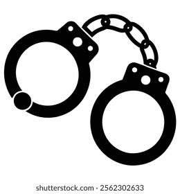 Handcuffs silhouette icon vector on white background.
