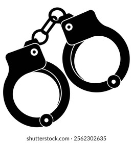 Handcuffs silhouette icon vector on white background.