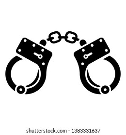 Handcuffs silhouette. Handcuffs vector icon