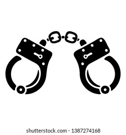 Handcuffs silhouette. Handcuffs vector icon