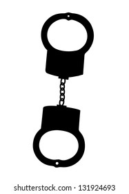 handcuffs silhouettes vector illustration on white background
