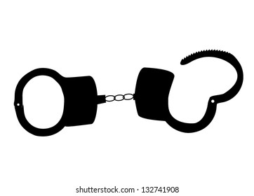 handcuffs silhouettes vector illustration on white background