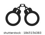 Handcuffs. Simple icon. Flat style element for graphic design. Vector EPS10 illustration