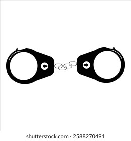 Handcuffs. Simple icon. Flat style element for graphic design. Vector illustration police