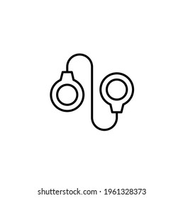 Handcuffs simple thin line icon vector illustration