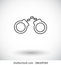 Handcuffs. Single flat icon on white background. Vector illustration.